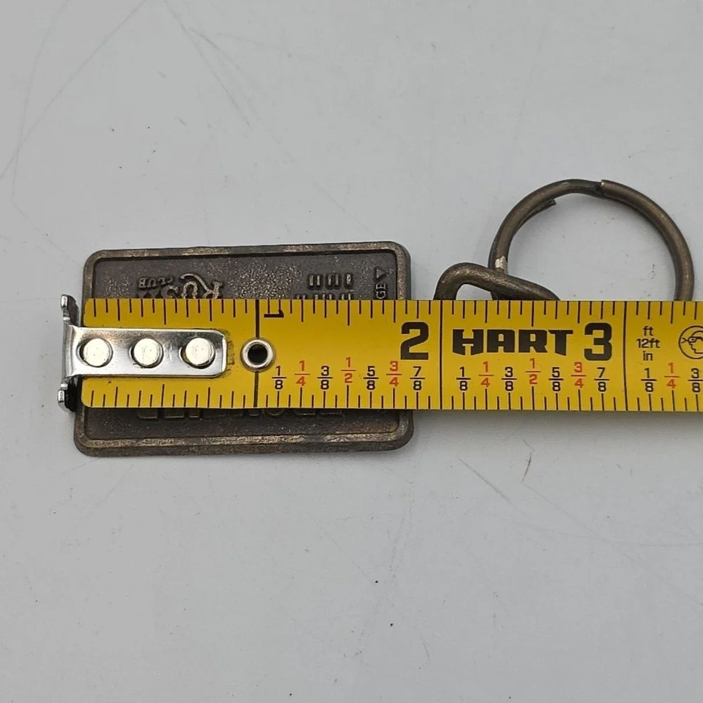 Frontier Casino Brass Gold Rush Club Keychain Vintage Travel Las Vegas NV